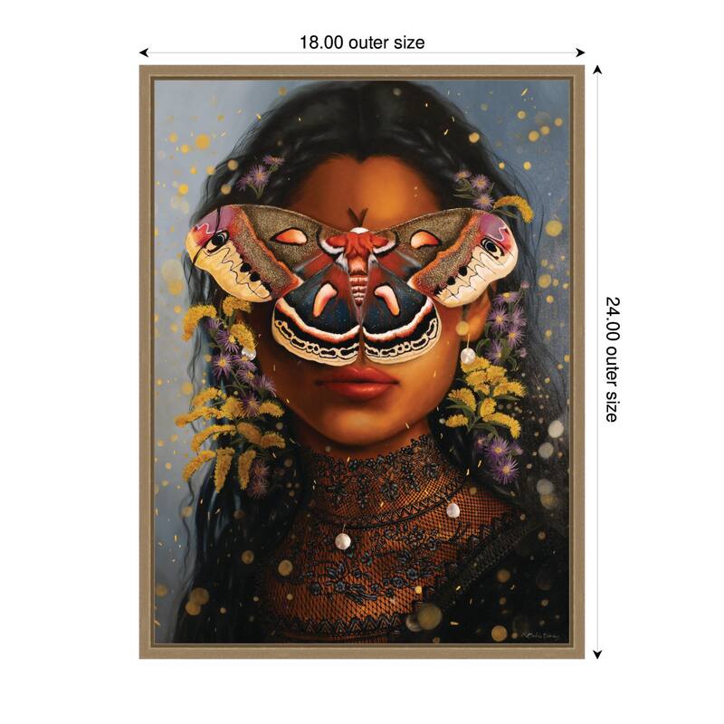 Kate and Laurel Asters and Goldenrod by Charlotte Brindley Framed Canvas Wall Art Print