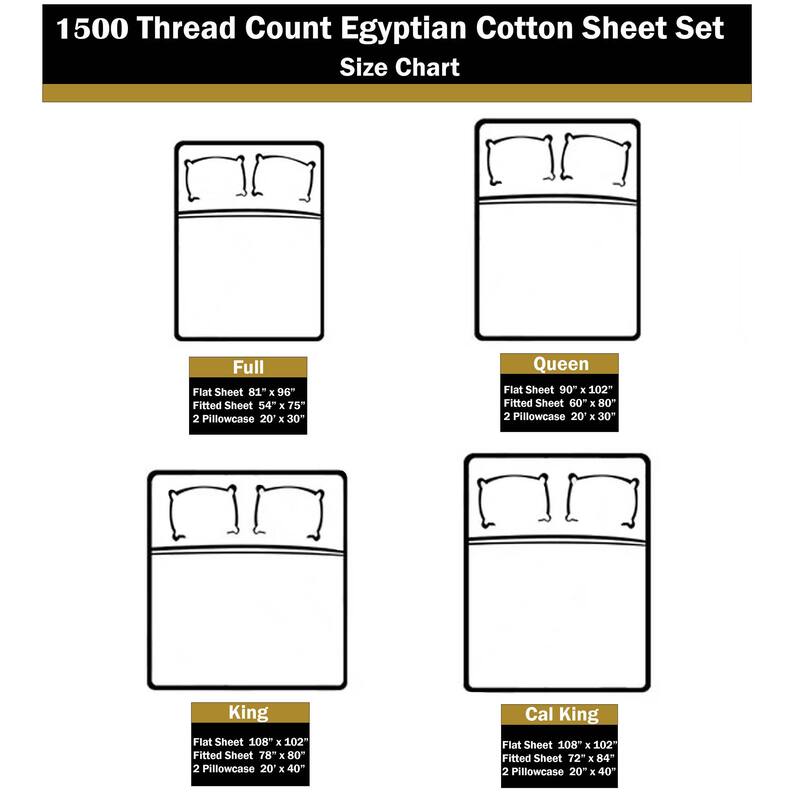 Superior Egyptian Cotton 1500 Thread Count Bed Sheet Set