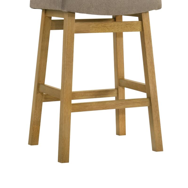 Lenon Modern Farmhouse Backless Bar Stool, Saddle Counter Stool with Upholstered Seat