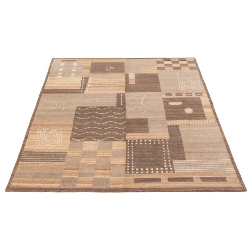 ECARPETGALLERY Hand-knotted Opulence Grey Silk, Wool Rug - 6'8 x 8'5