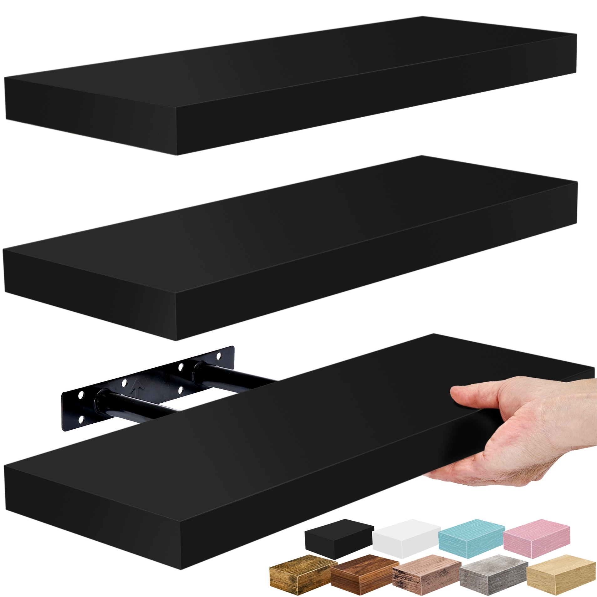 Floating Shelves, Farmhouse Hanging Wall Shelf Decor - 16 Inches, 3 Pk