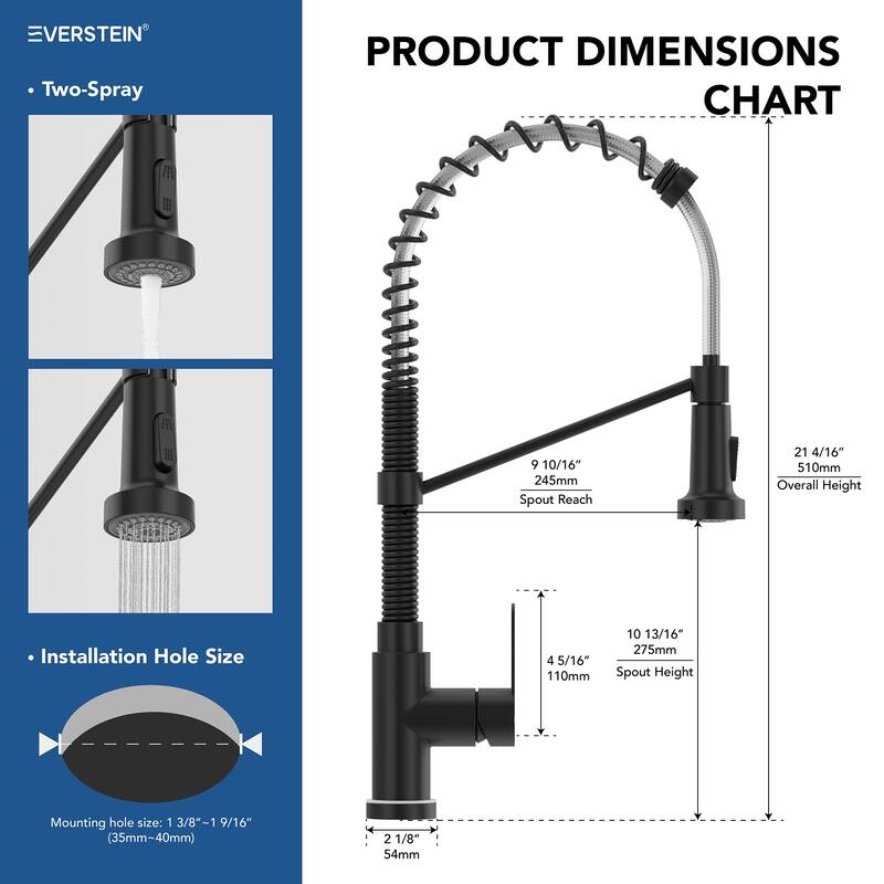 Kitchen Sink Faucet with Pulldown Sprayer Single Handle Spring Pulldown Kitchen Faucet