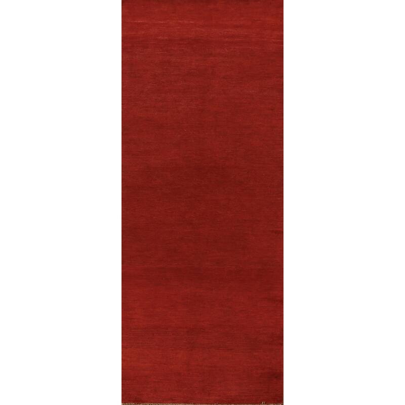 Gabbeh Modern Runner Rug Handmade Hallway Wool Carpet - 2'9" x 9'8"
