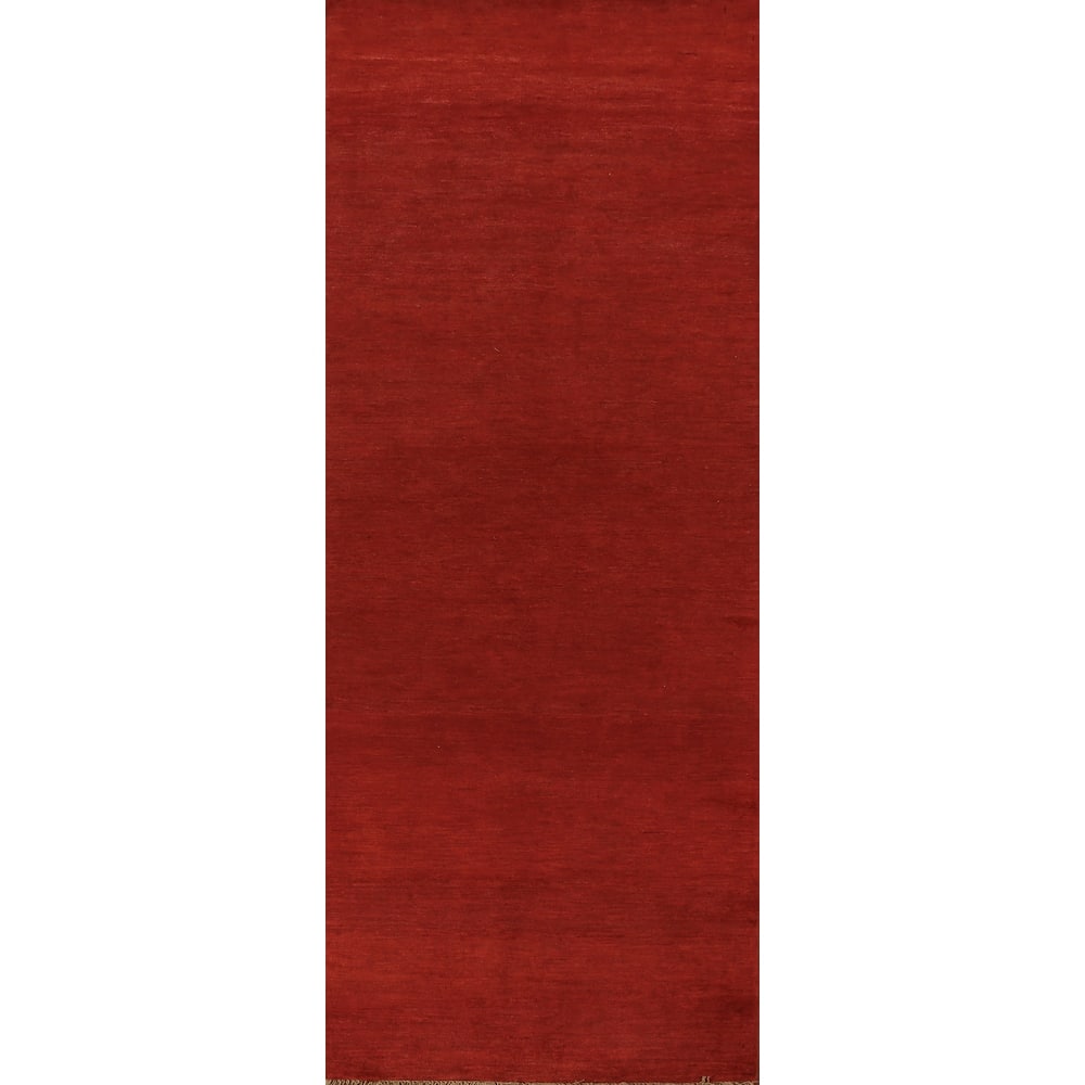 Gabbeh Modern Runner Rug Handmade Hallway Wool Carpet - 2'9" x 9'8"