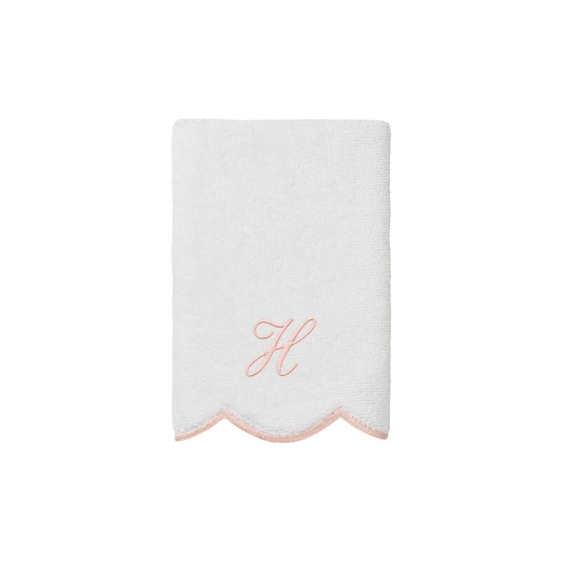 Authentic Hotel and Spa 100% Turkish Cotton Pink ADORNIA Scallop Personalized 3 Piece Towel Set - 3 Piece Set