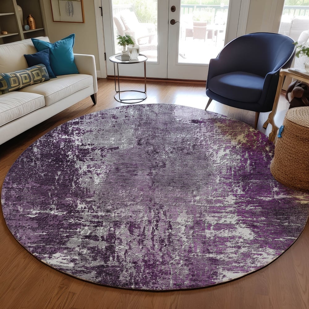 Machine Washable Indoor/ Outdoor Chantille Abstract Contemporry Rug