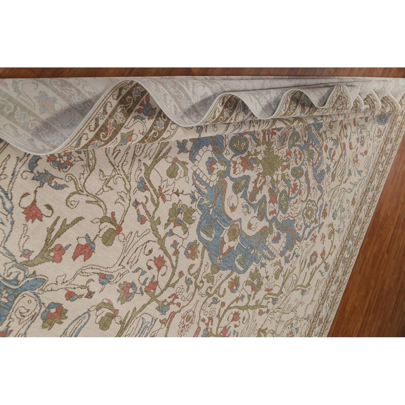 Floral Traditional Oushak Turkish Oriental Wool Area Rug Hand-knotted - 9'9" x 13'0"