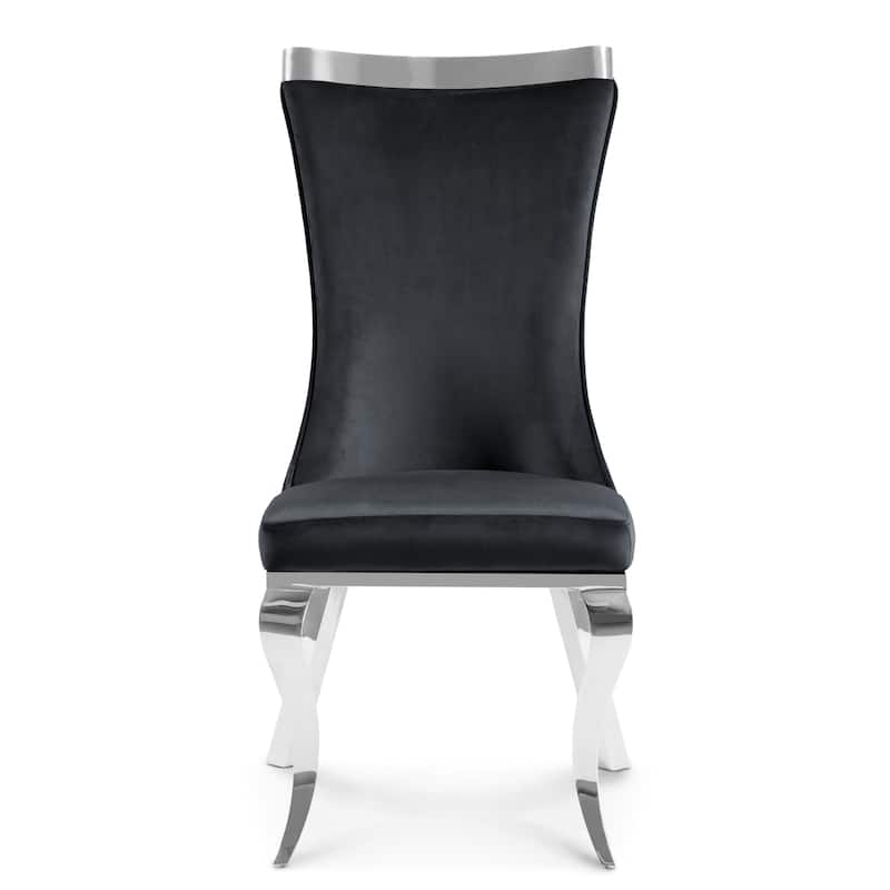 Furniture of America Thaddeus Glam Velvet High Back Side Chair (Set of 2)
