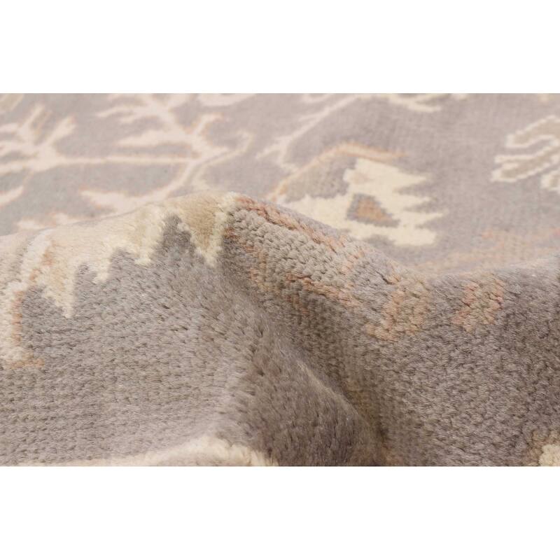 ECARPETGALLERY Hand-knotted Royal Oushak Grey Wool Rug - 7'8 x 10'1