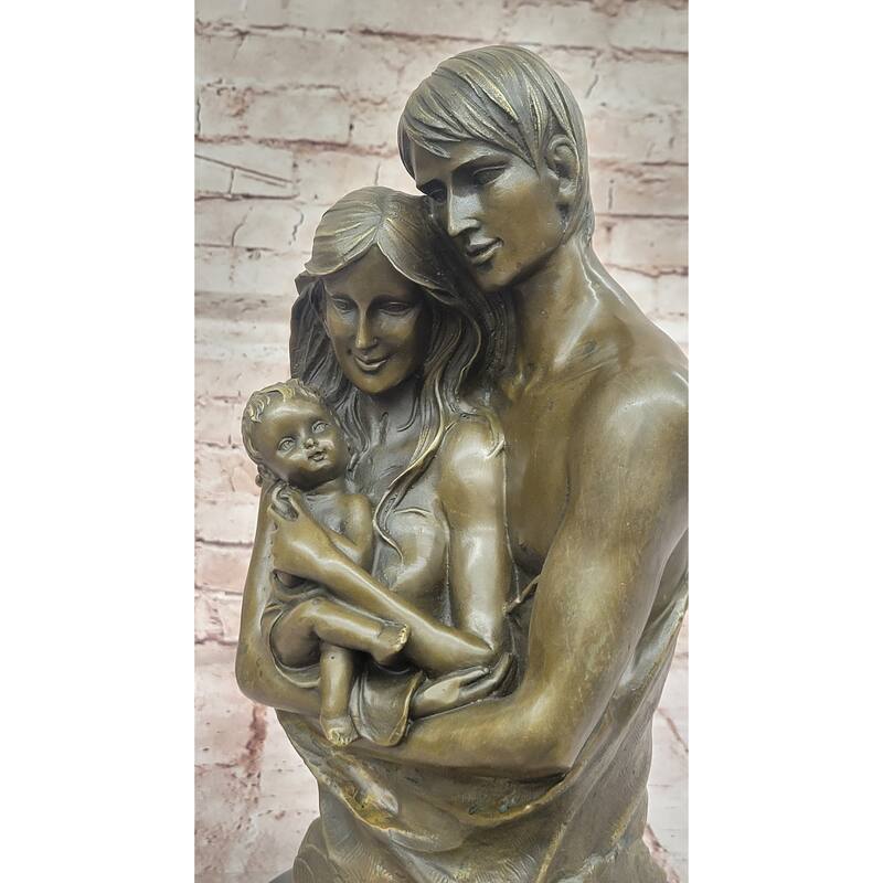 Bronze Family Sculpture – Cherished Moments With Mother, Father, And Child