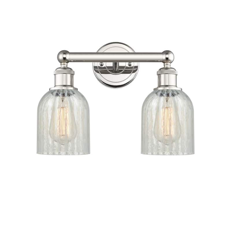Innovations Lighting 616-2W-12-14 Caledonia Vanity Caledonia 2 Light - Polished Nickel / Mouchette