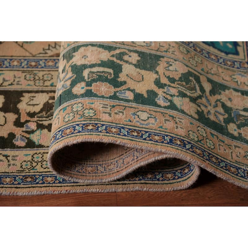 Traditional Floral Mashad Persian Rug Handmade Wool Carpet - 9'9"x 12'6"