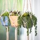 preview thumbnail 4 of 2, Olivia Fabric Planter with Macrame Holder, Ochre