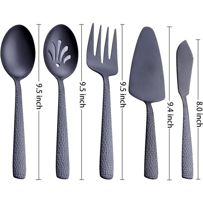 Matte Black Serving Utensil Set - 10.24 x 2.76 x 2.36 inches