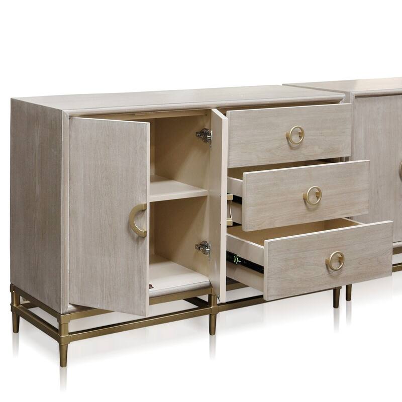 Augusta Cabinet - Two Door Three Drawer Unit - Weathered Oak Finish