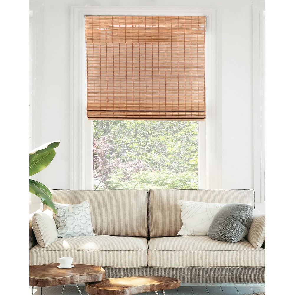 Chicology Light Filtering Cordless Natural Woven Bamboo Window Shade