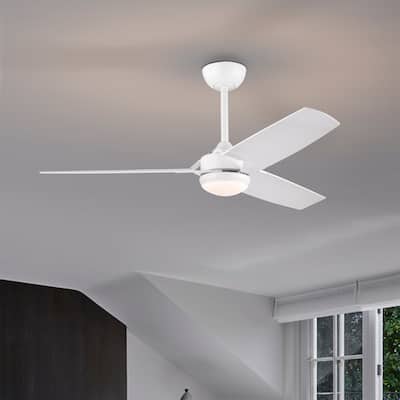 Hestrune 52-inch White LED Lighted Ceiling Fan