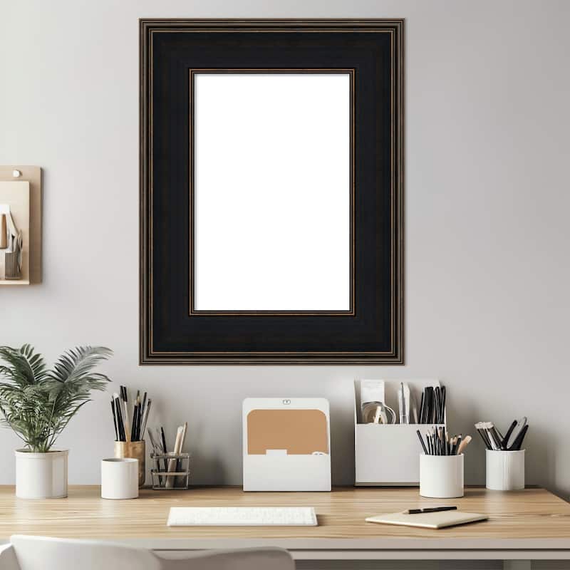 Amanti Art Mezzanine Antique Silver Framed Dry Erase Magnetic Board