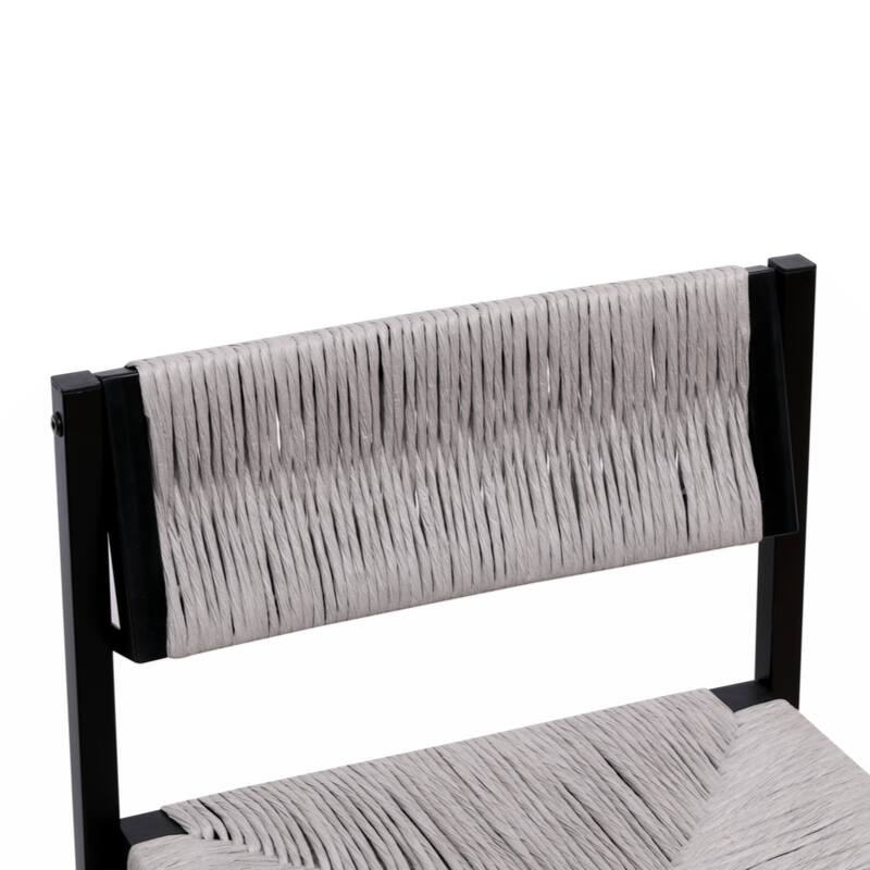 Woven Bar Stools Set of 2 Hand Weave Counter Stool with footrest for Kitchen Island, Dining Room