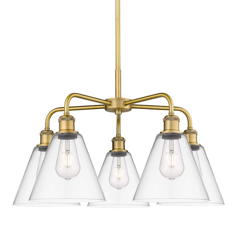 Innovations Lighting 516-5CR-16-26 Berkshire Chandelier Berkshire 5 - Brushed Brass / Clear