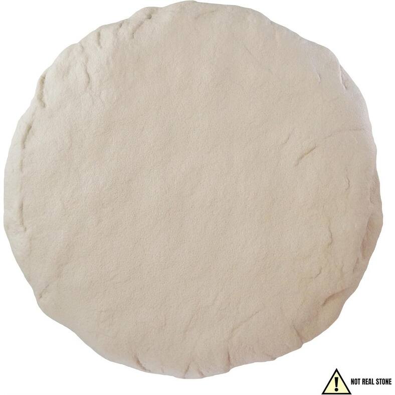 15.5" Circular Stepping Stones, Beige Limestone for Outdoor Pathway