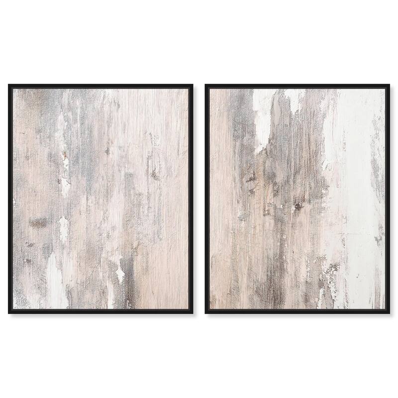 Striated Texture I Canvas Set of 2 by Art Remedy - 30" x 36" - Black