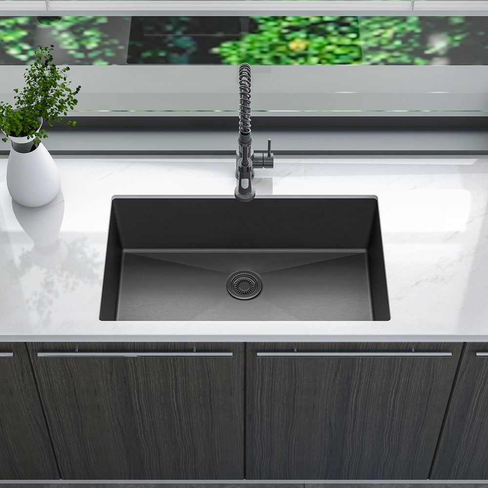 Hotis Bar Sink Undermount, Small Kitchen Sinks, Black Bar Sink, Rv Outdoor Stainless Steel Wet Bar Single Bowl, 15 X 17 Inch Handmade Stainless Steel