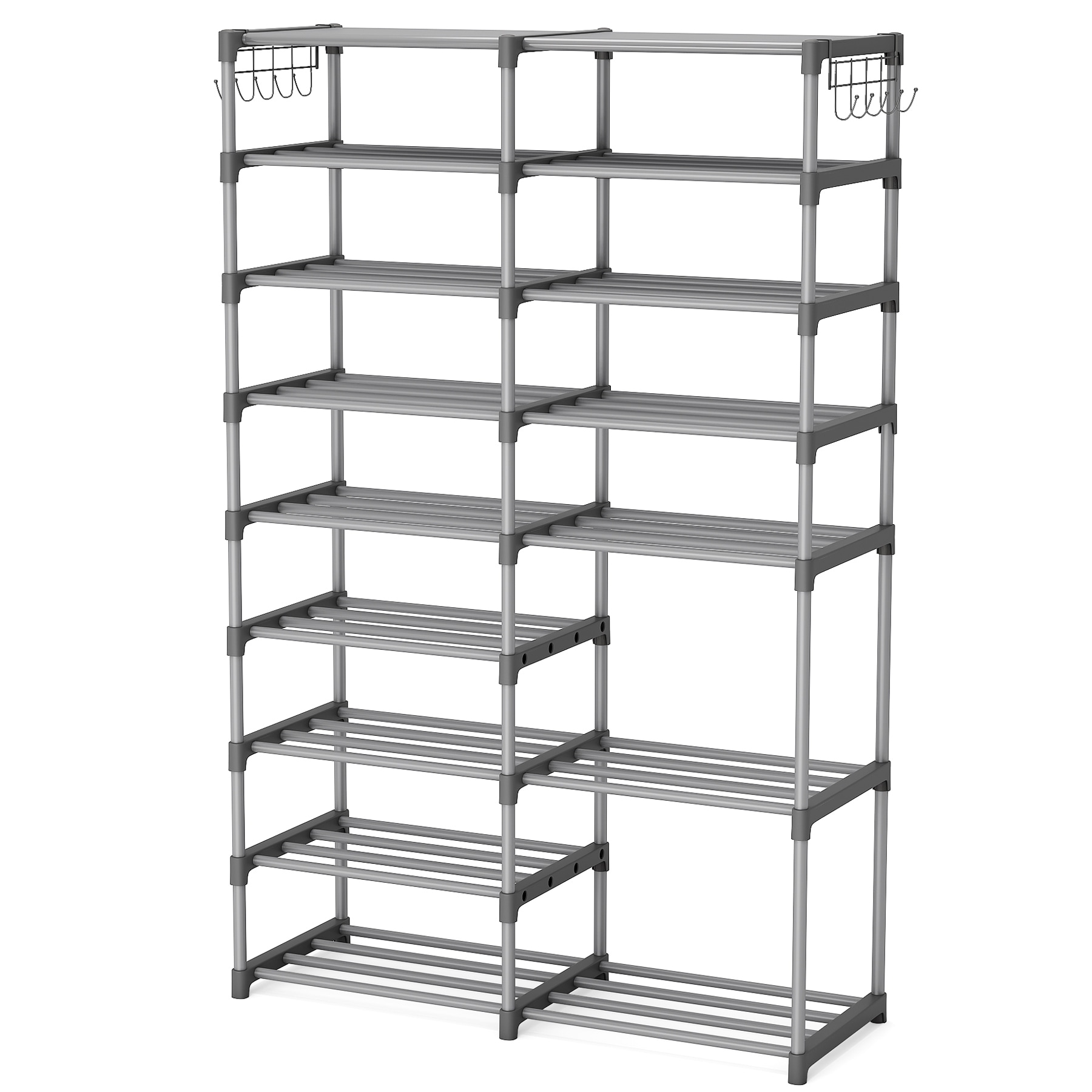 https://ak1.ostkcdn.com/images/products/is/images/direct/54f9ae6b887f21b0e769418660888a2baea85cca/32-40-Pairs-Shoe-and-Boot-Storage-Shelf-Rack-Organizer-with-Hooks%2C9-Tiers-Stackable-Shoes-Stand-Tower-for-Closet.jpg