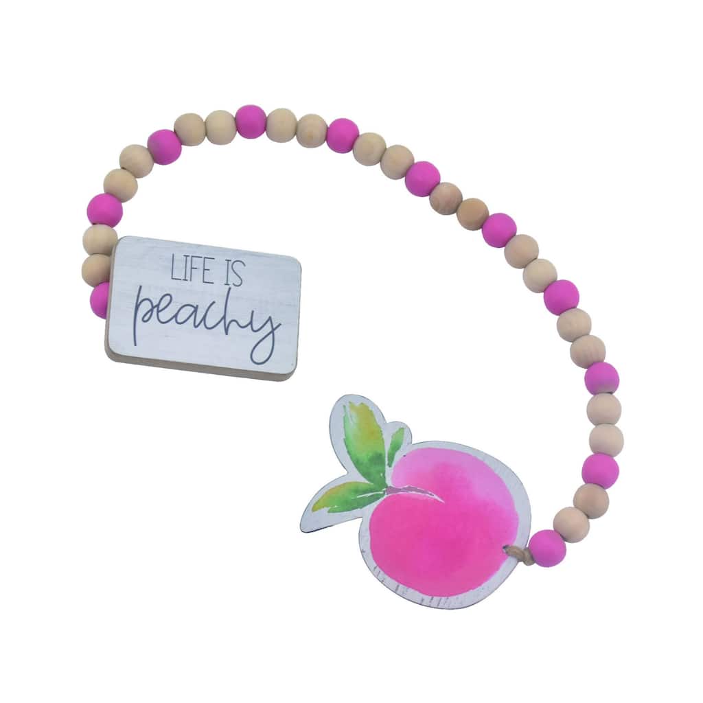 Transpac Wood 23.25 in. Multicolor Spring Peach Garland Decor