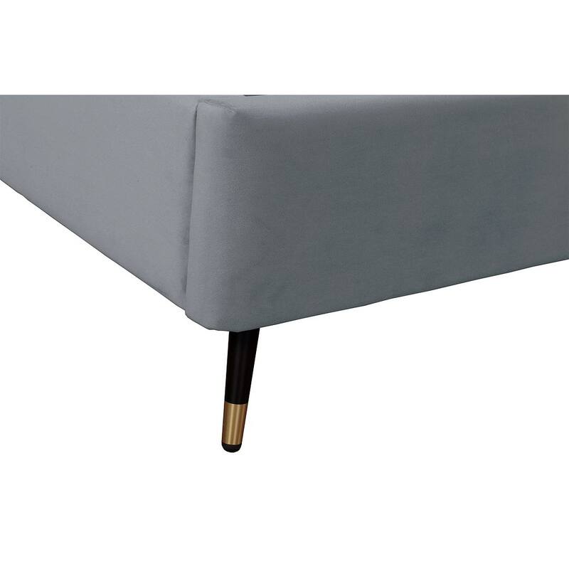 Manhattan Comfort Crosby Modern Velvet Upholstered Bed