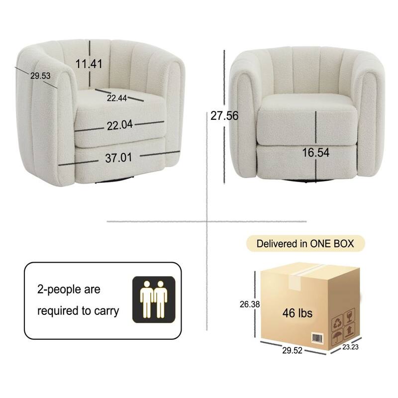 Swivel Accent Barrel Chair, Modern Round Armchairs with Upholstered, Comfy Swivel Accent Chair