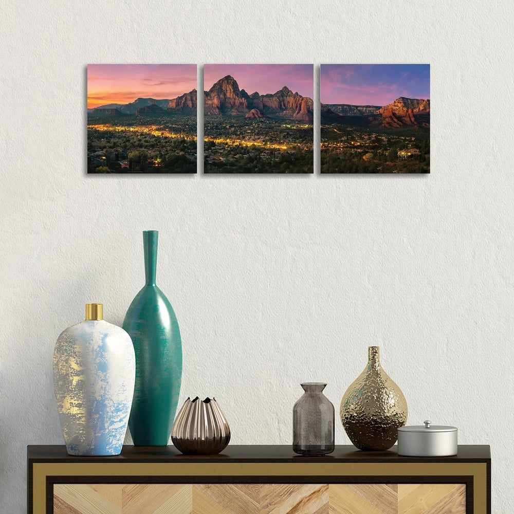 iCanvas "Sunset In Sedona Arizona" by Jonathan Ross Photography 3-Piece Canvas Wall Art Set