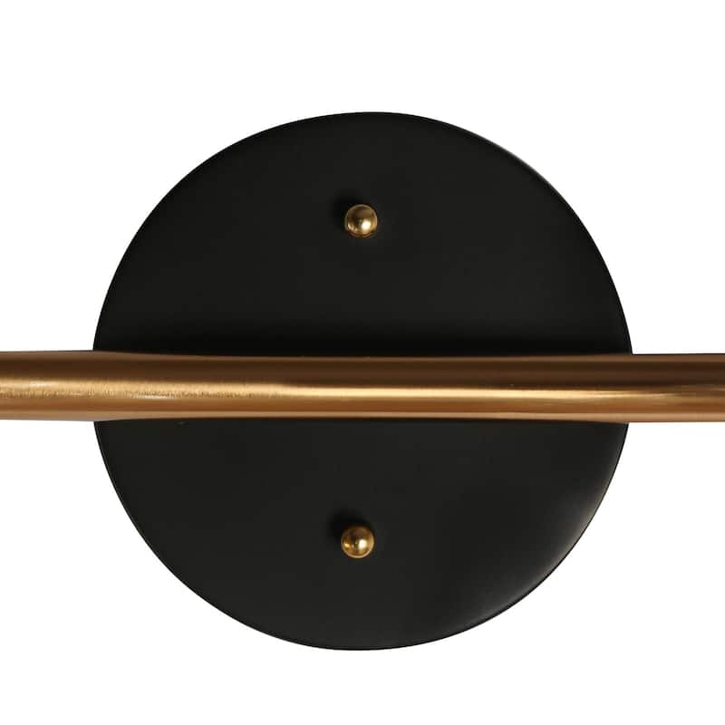 Elisie Modern Glam 4-light Bathroom Vanity Light Transitional Black Gold Sconce with Water Glass - L 31.5" x W 7.5" x H 9"