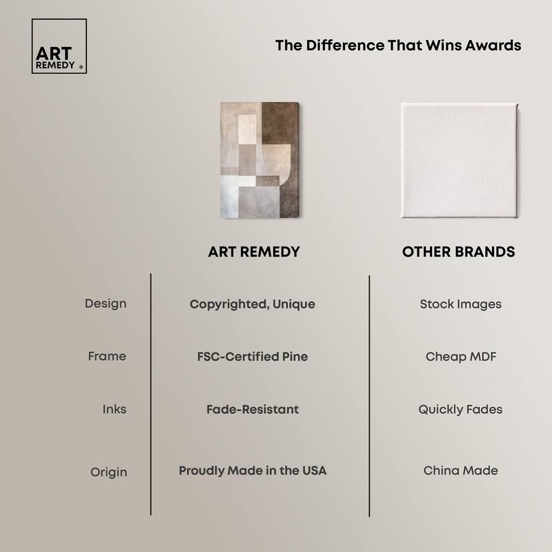 Neutral Tone Blocks I Canvas by Art Remedy, Gallery Wrapped