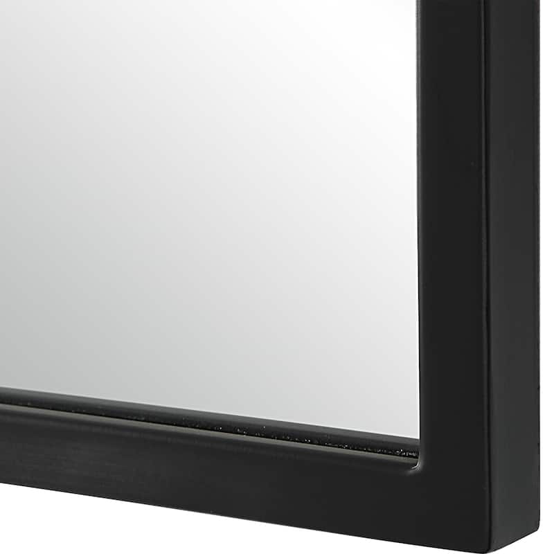 Copper Grove Satin Black Wall Mirror with Subtle Arch