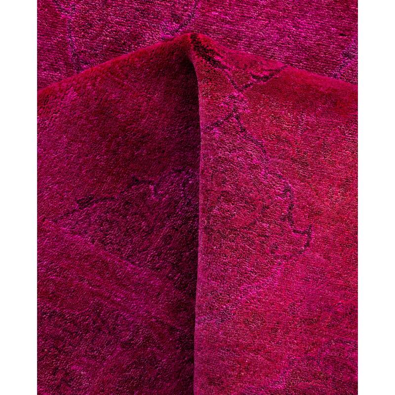 Overdyed One-of-a-Kind Hand-Knotted Runner Rug - Pink - 2' 6" x 10' 5"