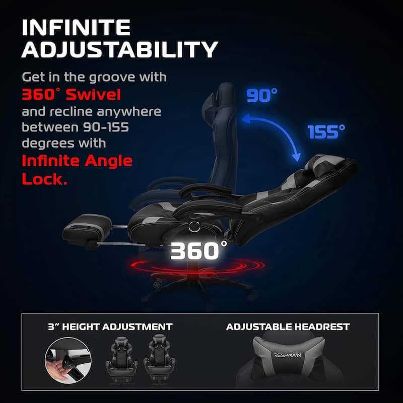 RESPAWN 110 Pro Gaming Chair - Gaming Chair with Footrest, Ergonomic Computer Desk Chair