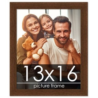 13x16 Traditional Walnut Complete Wood Picture Frame with UV Acrylic ...