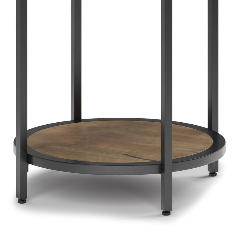 WYNDENHALL Alrich Industrial 18 inch Wide Metal Round Accent Side Table - 18 W x 18 D x 24 H