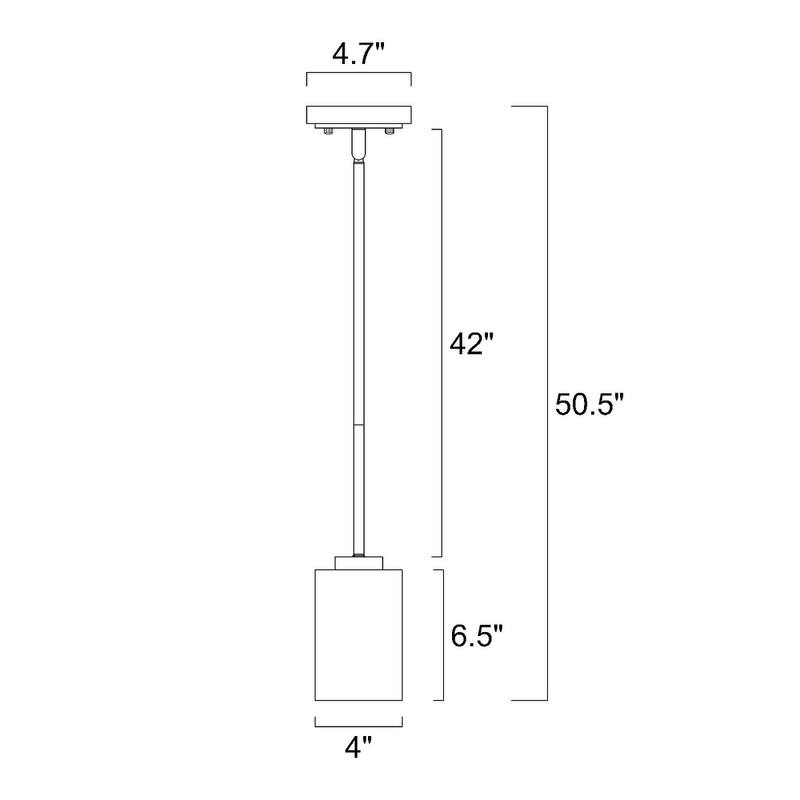 Brushed Nickel 1-Light Modern Mini Pendant with Pyramid Shaped Etched White Glass Shade