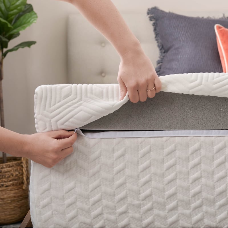Lucid Bamboo Charcoal and Gel Memory Foam Covered Mattress Topper 2,3,4 inch - N/A