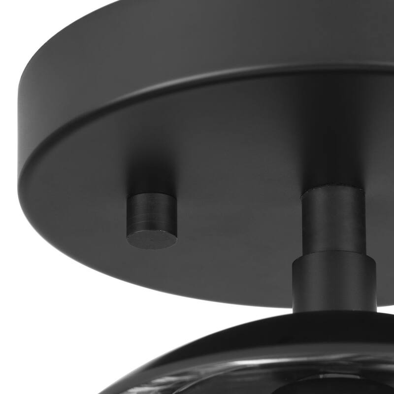 Atwell Collection One-Light Matte Black Mid-Century Modern Semi-Flush Mount - 5.87 in x 5.87 in x 7.87 in