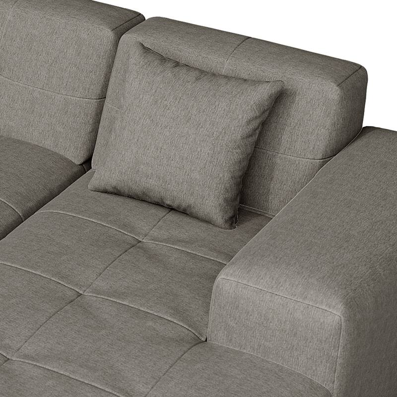 Outdoor No Assembly Patio Sofa with Chaise