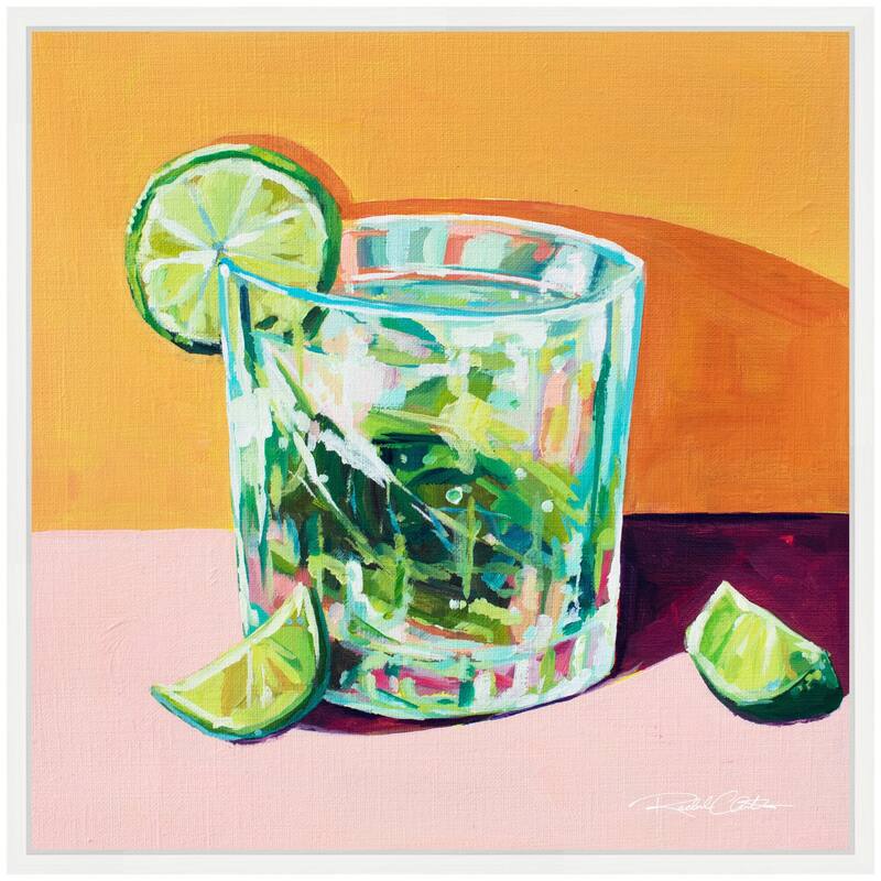 Kate and Laurel Sylvie Mojito no 1 Framed Canvas by Rachel Christopoulos