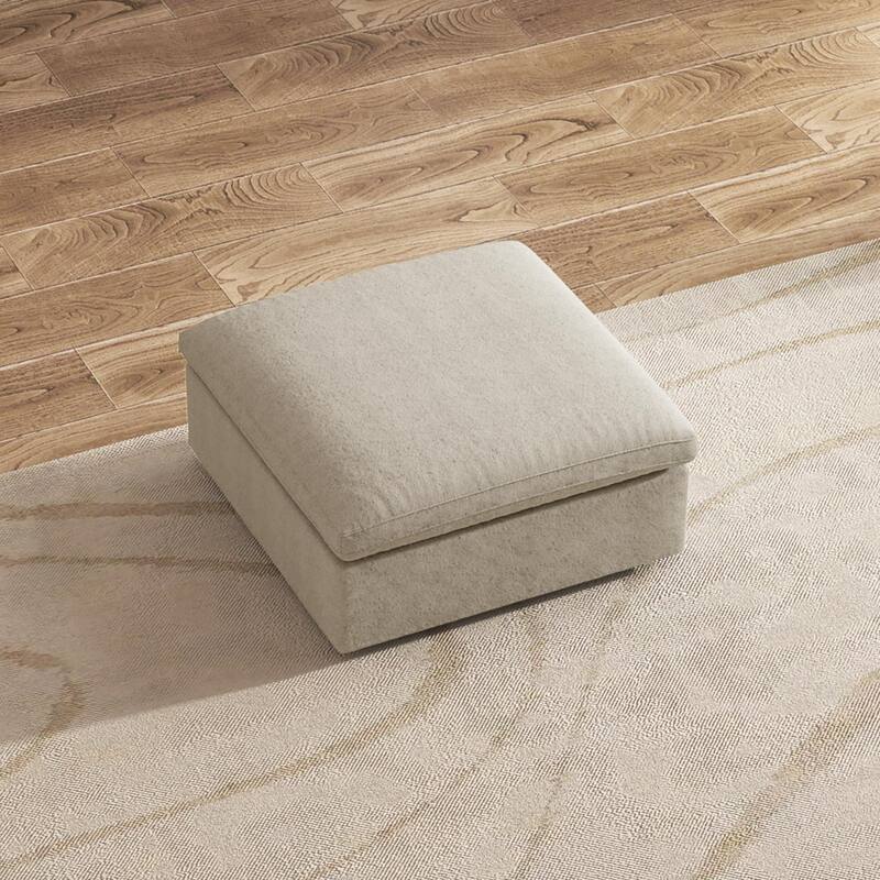 40'' Commix Down-Filled Overstuffed Upholstered Storage Ottomans for Sectional Sofa - Khaki