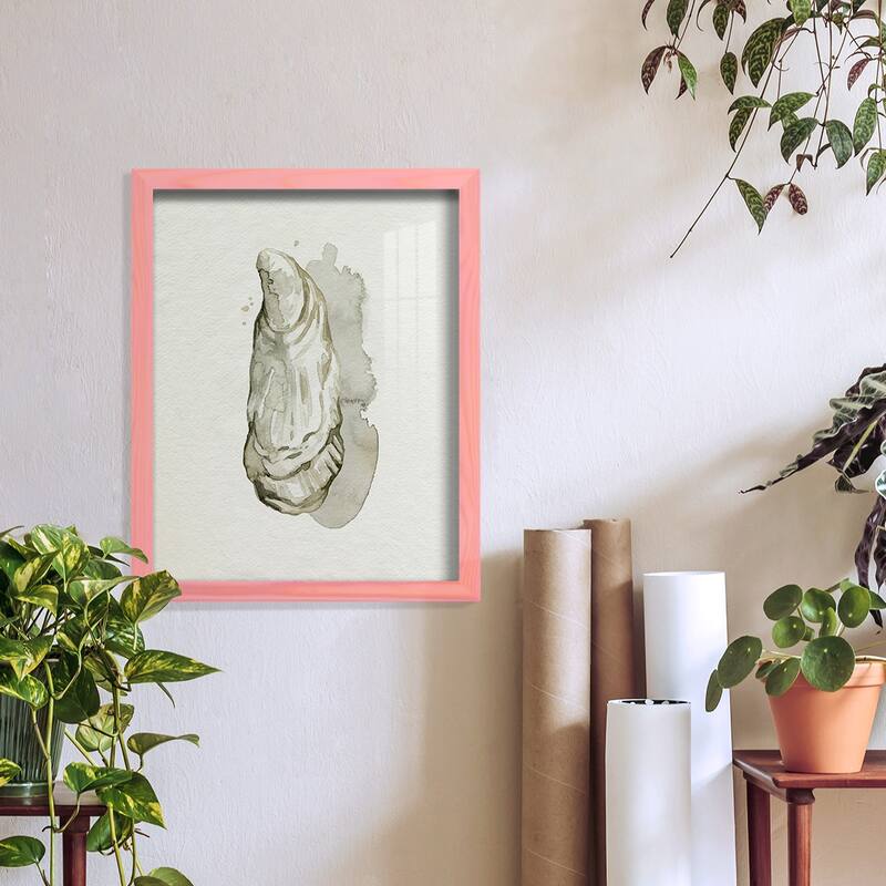 Oysters on the Bay I -Framed Print w/glass-Cherry Red