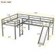 preview thumbnail 5 of 12, Playful Design, L-Shaped Structure Wood Loft Bed with One Side Slide, Safety Guaranteed, Twin, Grey
