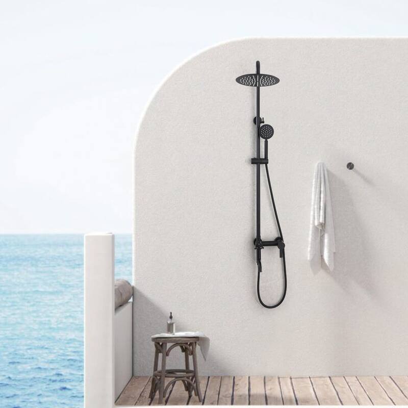 51"H 3-Function 304 Stainless Steel Wall-Mounted Outdoor Shower System
