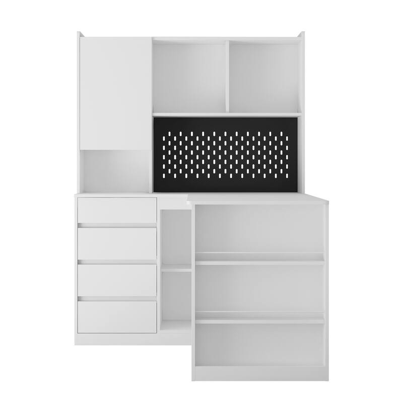 L Shaped Desk with Charger,Computer Desk with Drawers,Bookshelf,with LED Light,Gaming Computer Desk with Storage