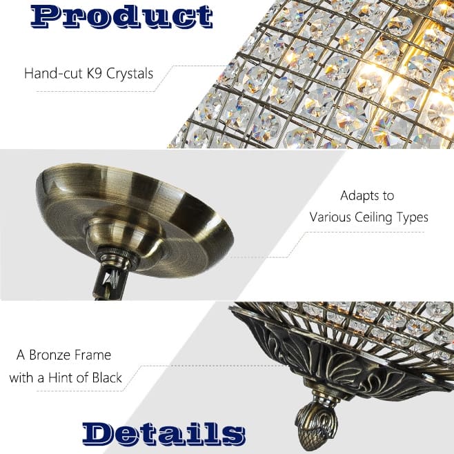 5-light Crystal Sphere Chandelier Pendant Light Glam Modern Lighting Fixture for Dining RoomBedroom Kitchen Hallway Foyer